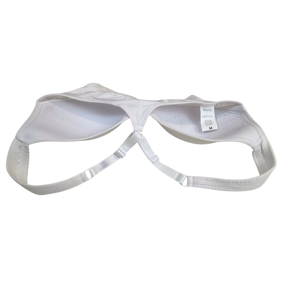 Women's White Jockey Racerback Sports Bra Molded Cup Adjustable Straps Medium - Picture 11 of 16